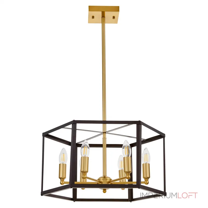 Люстра на штанге Lumina Deco Lorton LDP 1142-6 BK+MD