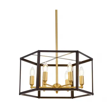Люстра на штанге Lumina Deco Lorton LDP 1142-6 BK+MD
