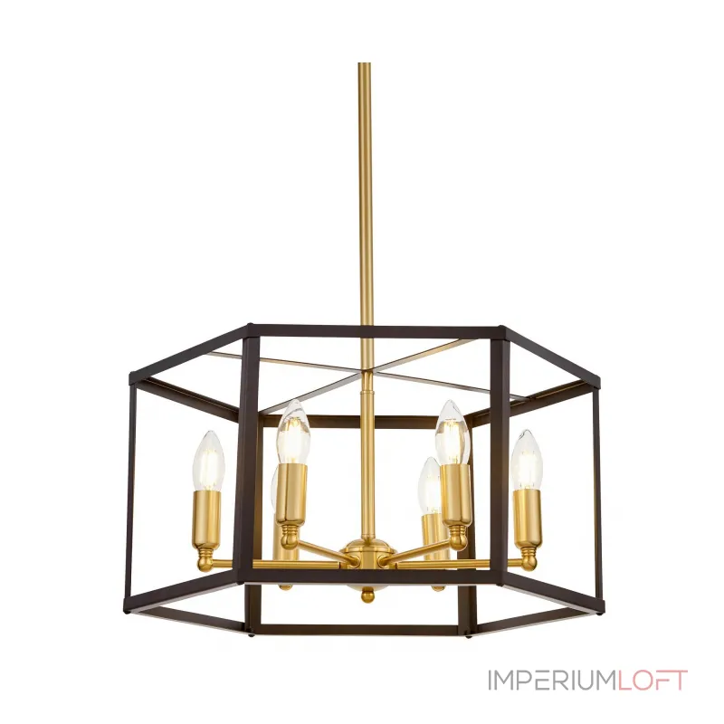 Люстра на штанге Lumina Deco Lorton LDP 1142-6 BK+MD