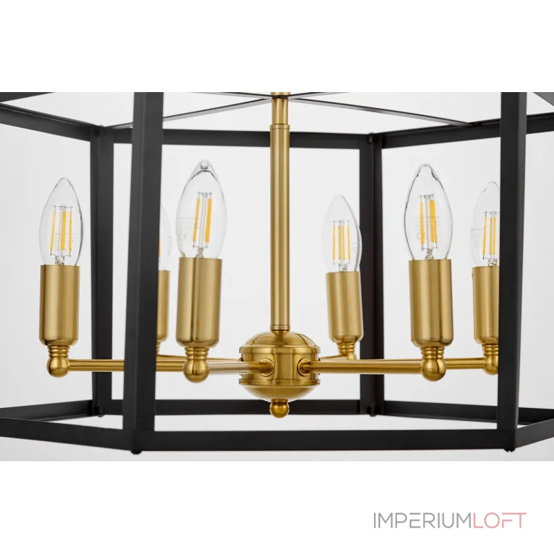 Люстра на штанге Lumina Deco Lorton LDP 1142-6 BK+MD