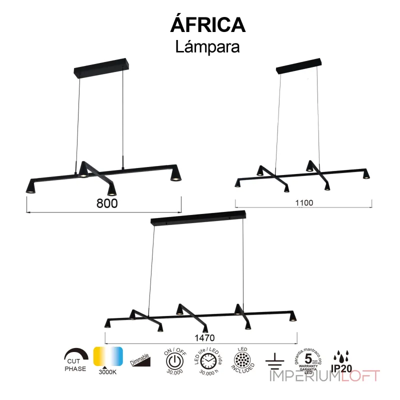 Подвесная люстра Mantra AFRICA 9408