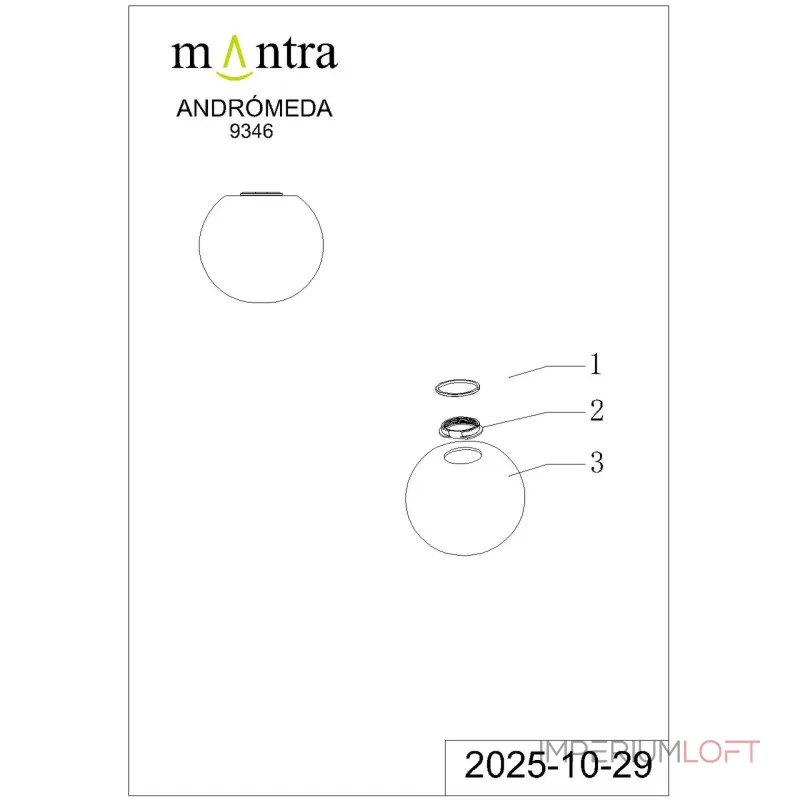 Плафон Mantra ANDROMEDA 9346 Плафон Mantra ANDROMEDA 9346