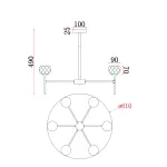 Люстра на штанге Freya Одуванчик / Blowball FR5236PL-06BS