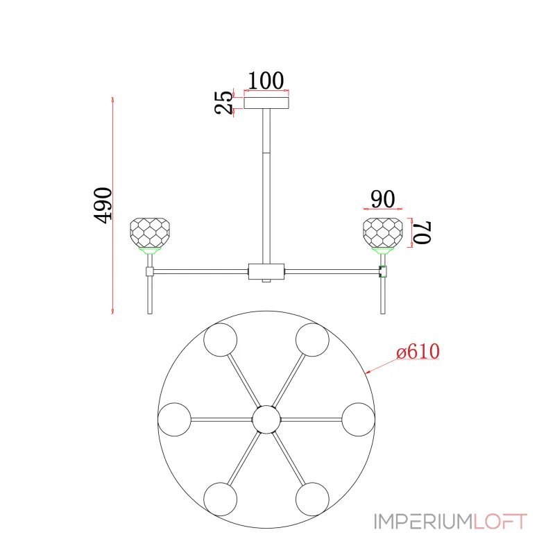 Люстра на штанге Freya Одуванчик / Blowball FR5236PL-06BS Люстра на штанге Freya Одуванчик / Blowball FR5236PL-06BS