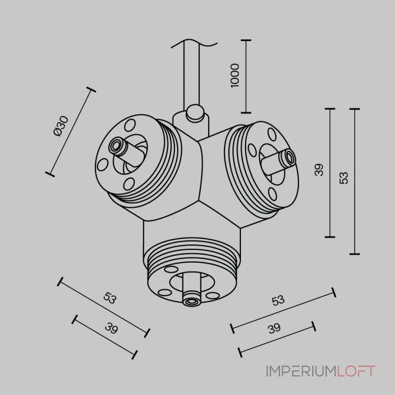T-образный вертикальный коннектор для системы Shelf с вводом питания Maytoni Shelf CA016TC-P-B