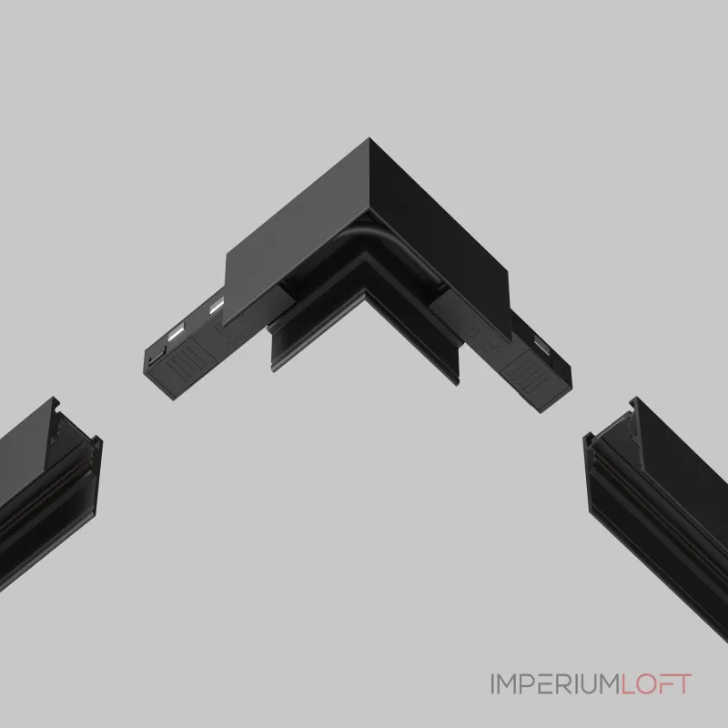 Коннектор питания угловой гибкий 15см Exility черный