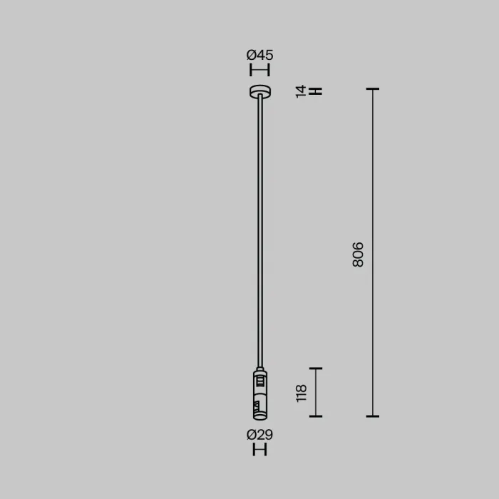 Крепление потолочное Long двойное 700мм Flarity черный Maytoni FLARITY TRA159C-D1-B от ImperiumLoft