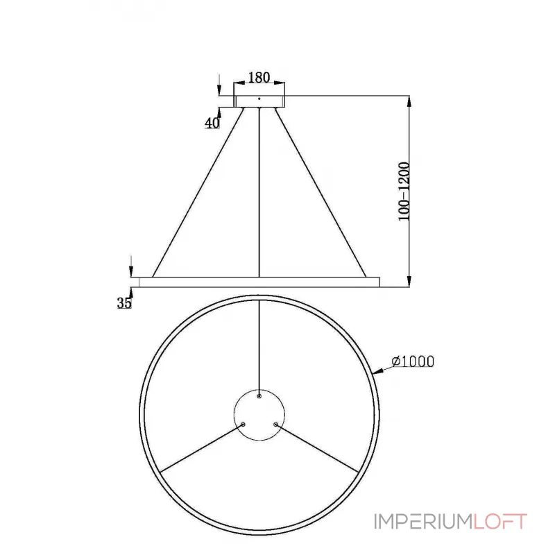 Подвесная люстра Rim MOD058PL-L54BK