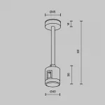 Крепление потолочное Short 138мм с прямым коннектором питания Maytoni Flarity TRA156C-IPCL1-B