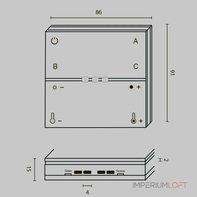 Беспроводная панель управления ZIGBEE Maytoni Zigbee DRC035-Z-8-B Беспроводная панель управления ZIGBEE Maytoni Zigbee DRC035-Z-8-B