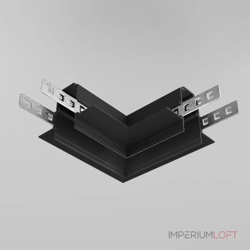 Коннектор угловой Exility встраиваемый под ГКЛ 12,5мм, черный от ImperiumLoft Коннектор угловой Exility встраиваемый под ГКЛ 12,5мм, черный от ImperiumLoft