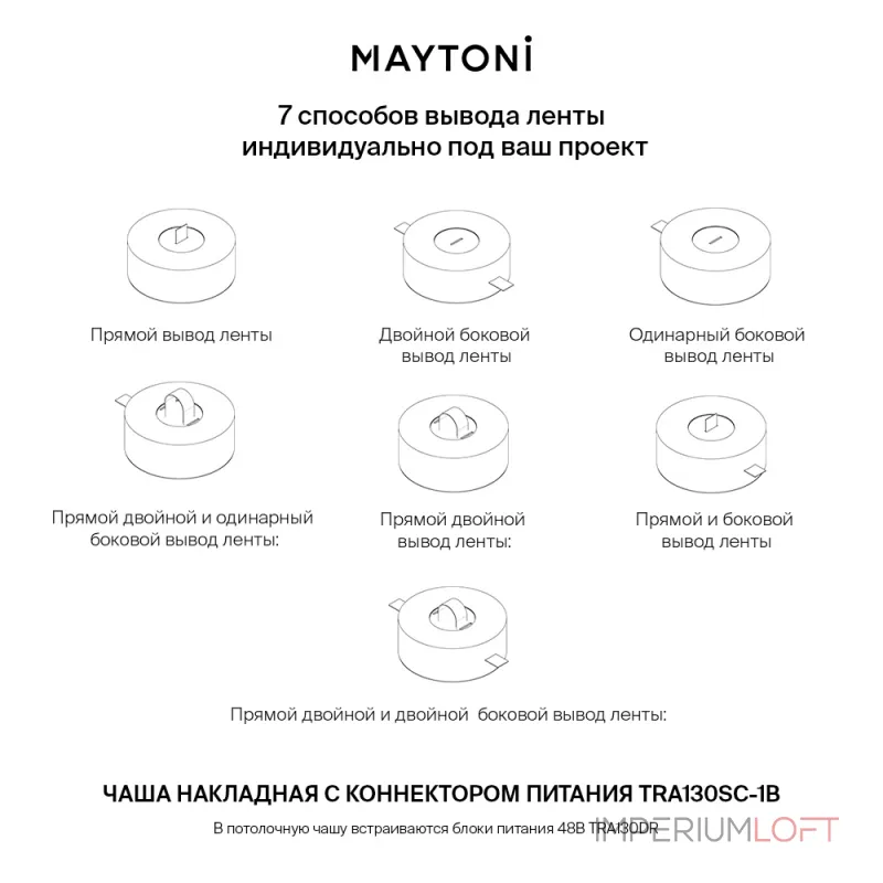 Потолочная чаша Parity накладная с коннектором питания черная комплект от ImperiumLoft Потолочная чаша Parity накладная с коннектором питания черная комплект от ImperiumLoft
