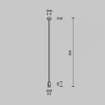 Крепление потолочное Long одинарное 760мм платина Maytoni Flarity TRA159C-SL1-PT