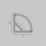 Профиль накладной угловой внутренний Maytoni Алюминиевый профиль ALM008S-2M Цвет арматуры серый