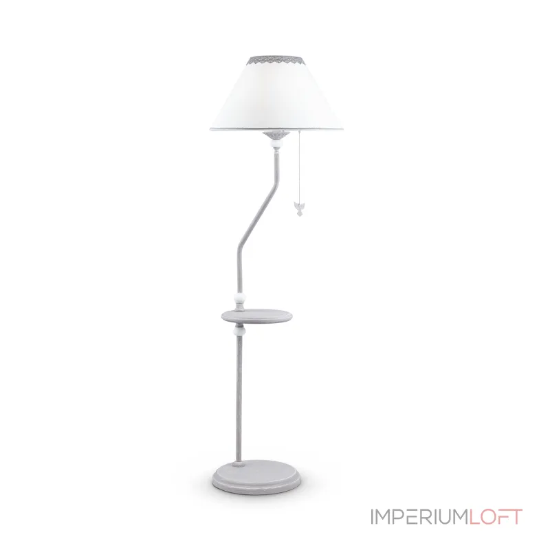 Торшер с полкой Maytoni Bouquet ARM023-FL-01-S Цвет арматуры серый Цвет плафонов белый