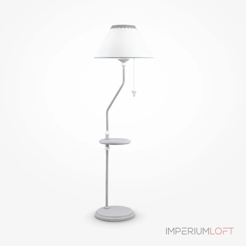 Торшер с полкой Maytoni Bouquet ARM023-FL-01-S Цвет арматуры серый Цвет плафонов белый