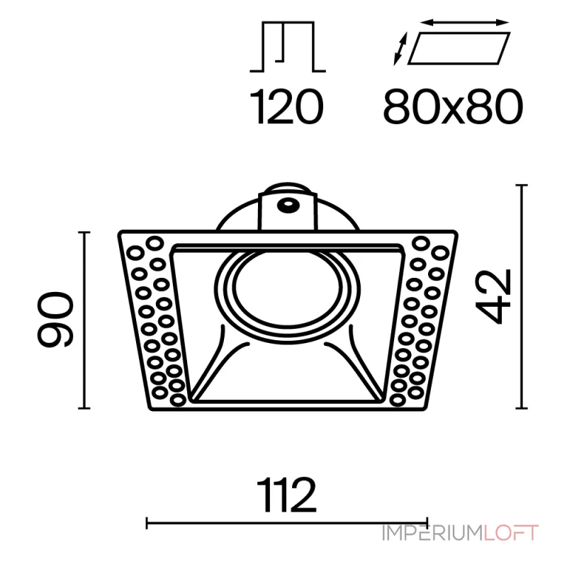 Встраиваемый светильник Maytoni Dot DL042-01-SQ-W