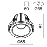 Встраиваемый светильник Maytoni Alfa DL043-01-10W3K-RD-W