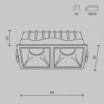 Встраиваемый светильник Maytoni Alfa DL043-02-10W3K-D-SQ-WB