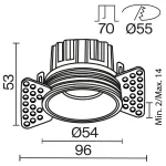 Встраиваемый светильник Maytoni Round DL058, 7W3K, TRS, B