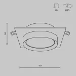 Встраиваемый светильник Maytoni Hoop DL086-GX53-SQ-BG