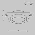 Встраиваемый светильник Maytoni Hoop DL086-GX53-SQ-B