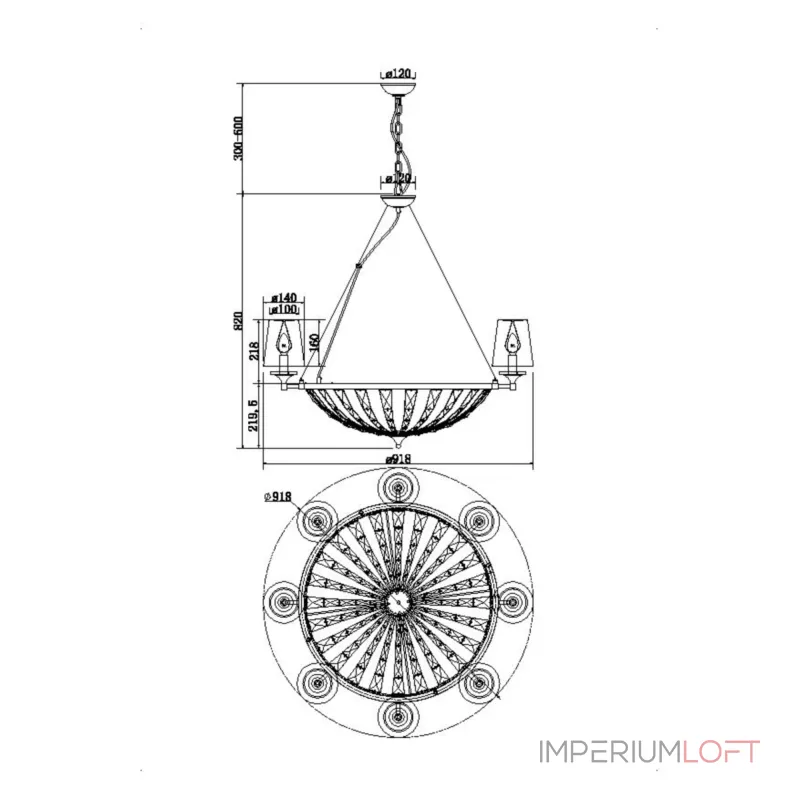 Подвесная люстра Maytoni Pantheon H021PL-08CH