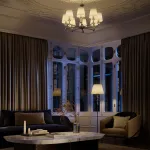 Торшер Maytoni Riverside MOD018FL-01CH Цвет арматуры хром Цвет плафонов белый