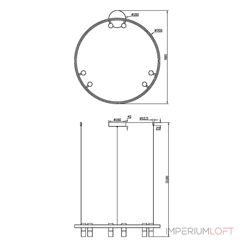 Подвесная люстра Maytoni Halo MOD102PL-L42BK