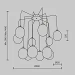 Подвесная люстра Maytoni MOD176PL-12G