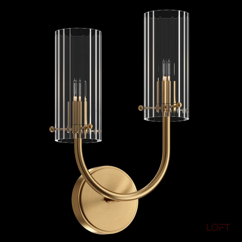 Бра Maytoni Arco MOD223WL-02BS1 Цвет арматуры латунь Цвет плафонов прозрачный