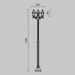 Фонарный столб Maytoni Abbey Road O003FL-03B Цвет арматуры черный Цвет плафонов прозрачный