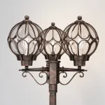 Фонарный столб Maytoni Via O023FL-03G Цвет арматуры золото Цвет плафонов янтарный