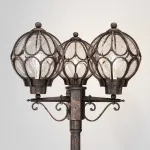 Фонарный столб Maytoni Via O023FL-03G Цвет арматуры золото Цвет плафонов янтарный
