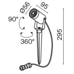 Наземный низкий светильник Maytoni Scope O025FL-01B Цвет арматуры черный Цвет плафонов черный