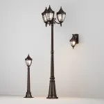 Фонарный столб Maytoni Novara O026FL-03B Цвет арматуры черный Цвет плафонов белый