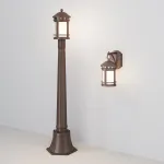 Наземный высокий светильник Maytoni Salamanca O031FL-01BR Цвет арматуры коричневый Цвет плафонов белый