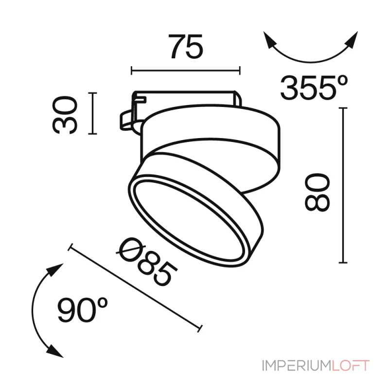 Накладной светильник Maytoni Track lamps 2 TR007-1-12W3K-B Цвет арматуры черный Цвет плафонов черный