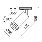 Светильник на штанге Maytoni Focus Zoom TR021-1-124K-Z-B