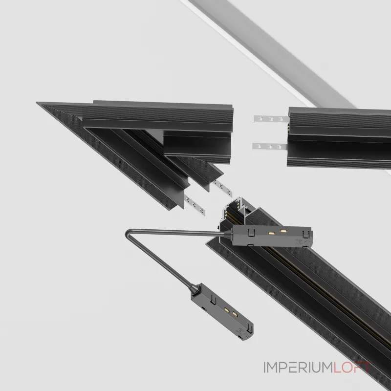 Соединитель угловой L-образный для треков встраиваемых Maytoni Accessories for tracks Gravity TRA010CLS-42B