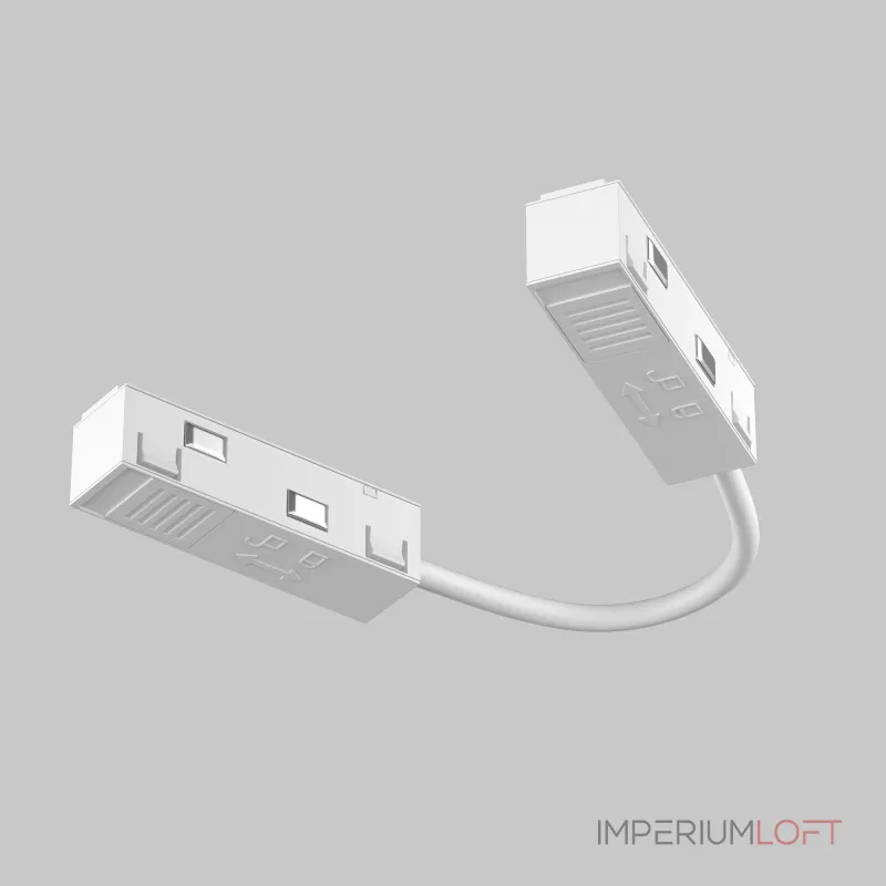Коннектор питания угловой гибкий 15см Exility белый