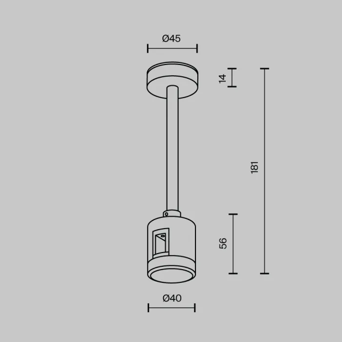 Крепление потолочное Short 138мм с прямым коннектором питания Maytoni TRA156C-IPCL1-PT от ImperiumLoft