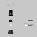 Встраиваемый светильник Dip Hight 3000K 10Вт 50° Maytoni DL119-10W-3K-TRS-B