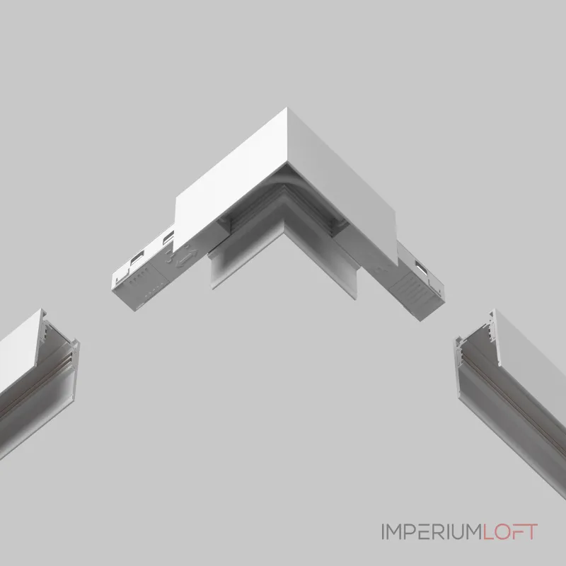 Коннектор питания угловой гибкий 15см Exility белый