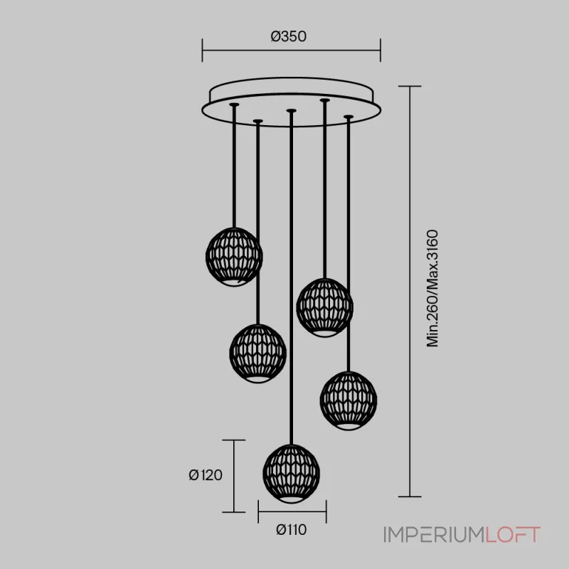 Подвесной светильник Maytoni Modern MOD293PL-L30BS3K Подвесной светильник Maytoni Modern MOD293PL-L30BS3K