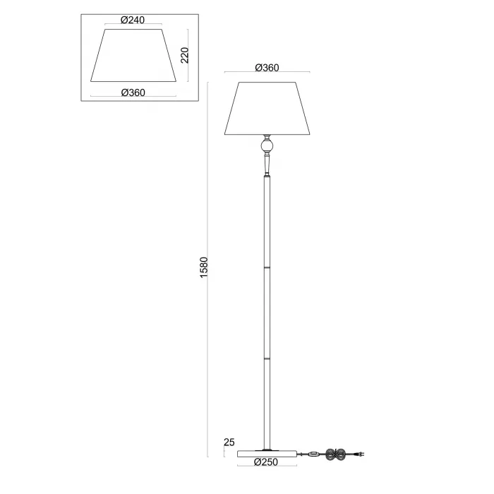 Напольный светильник (торшер) Rosemary FR5190FL-01BS от ImperiumLoft