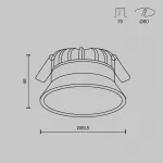 Встраиваемый светильник Maytoni Downlight DL055-8W3-4-6K-B