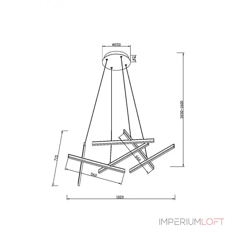 Подвесная люстра Maytoni Line MOD016PL-L80BK