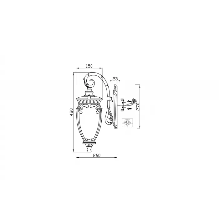 Настенный светильник (бра) Fleur O414WL-01GB от ImperiumLoft