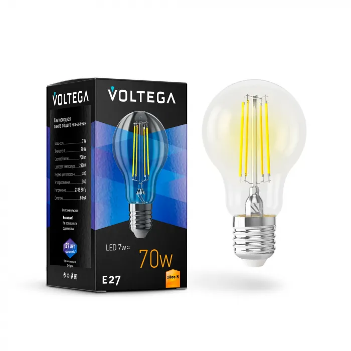 Светодиодная лампа Crystal A60 7W 2800K E27 от ImperiumLoft